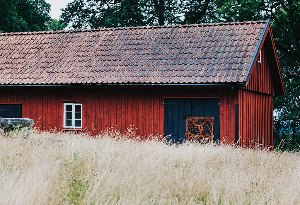 Avskärmare i corten, modell Bladverk