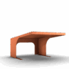 Robothus Rustik i corten. Robotgarage för robotgräsklippare