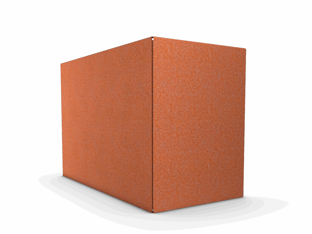 Sopkärlsskydd Large, Medium, Small i corten, modell Rustik