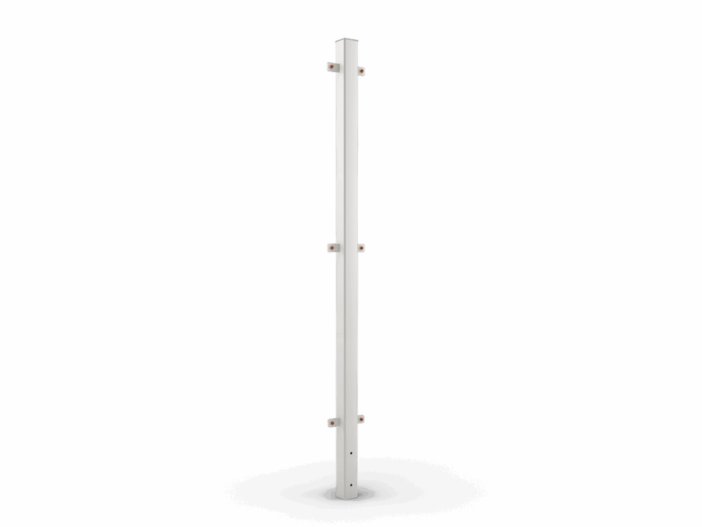 Mittstolpe till avskärmare, varmförzinkat och lackerat utförande