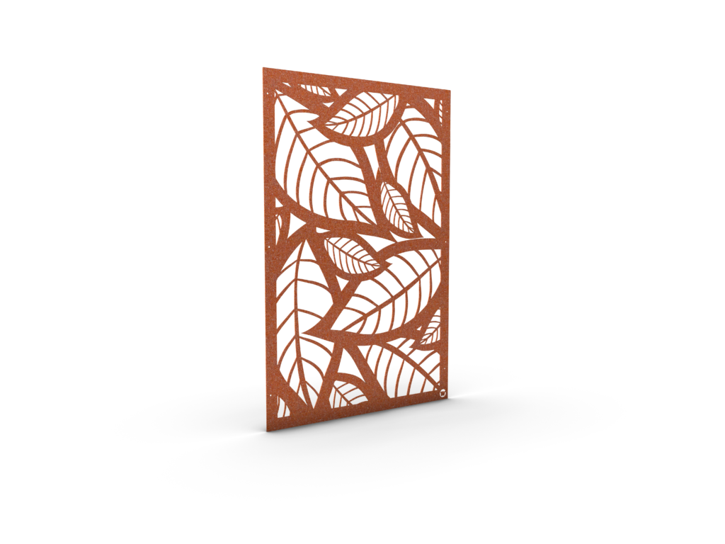 Fristående avskärmare Medium i corten, mönster Bladverk