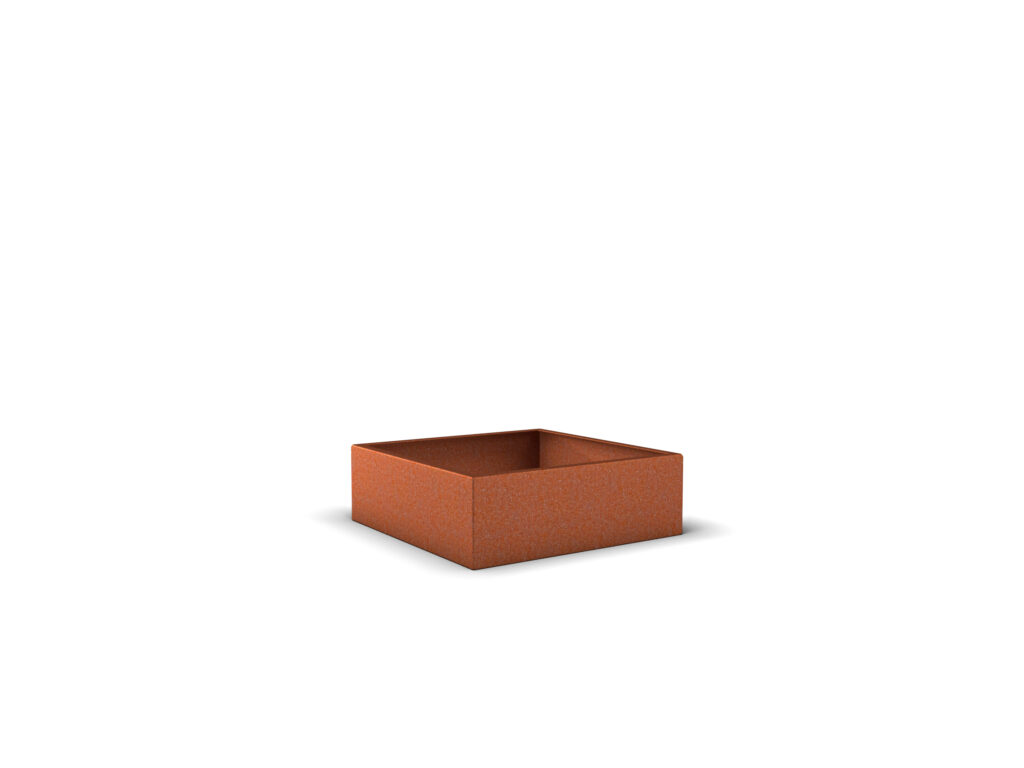 Odlingslåda Kvadrat Fals i corten