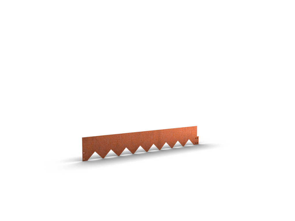 Rabattkant, modell Fals, i COR-TEN®