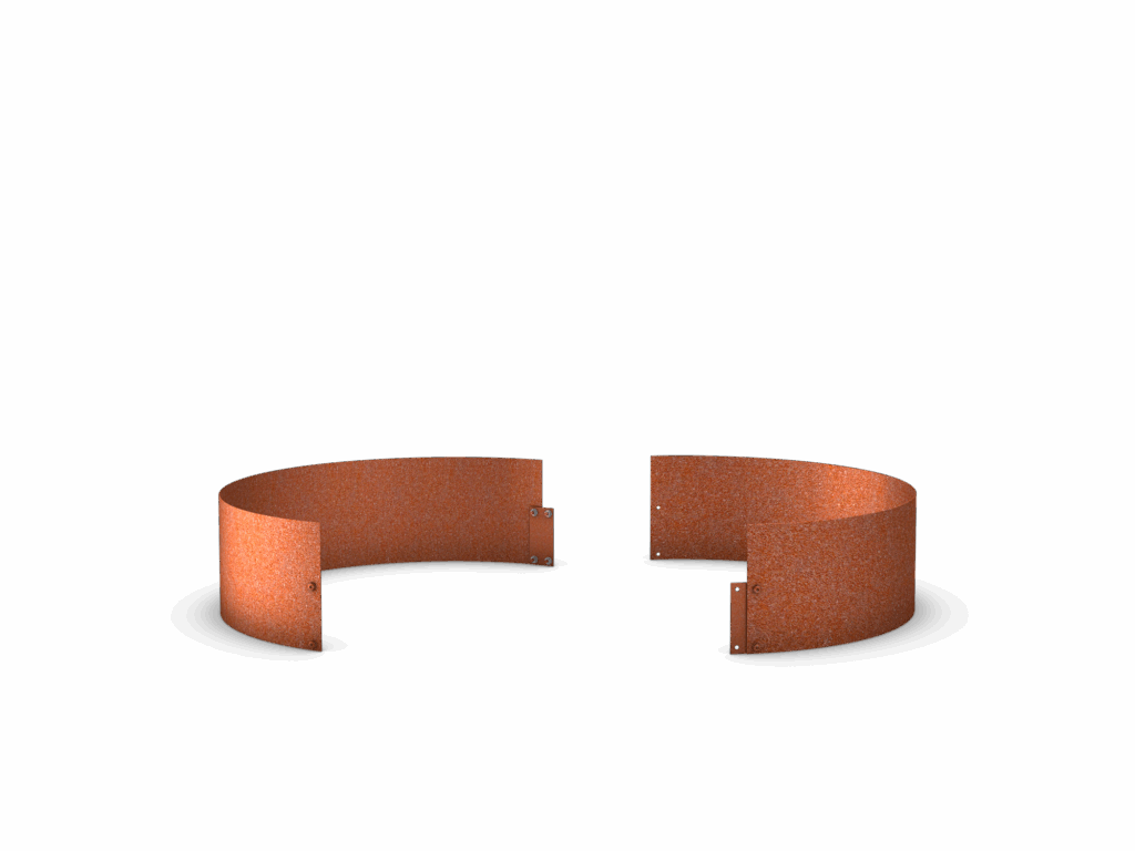 Trädring delad i corten