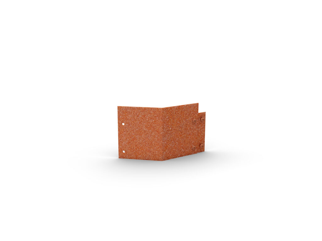 Rabattkant i corten vinkel 45°