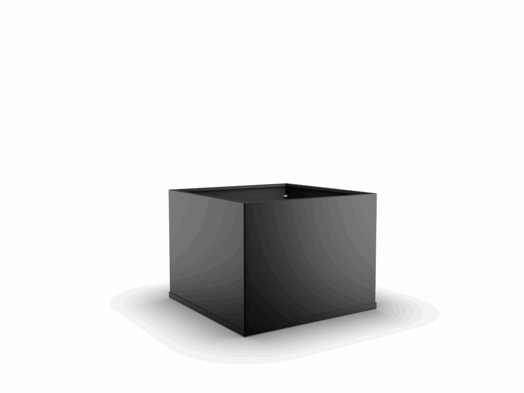 Planteringskärl Grafit dim. 800x800 H600 i svartlackerat utförande