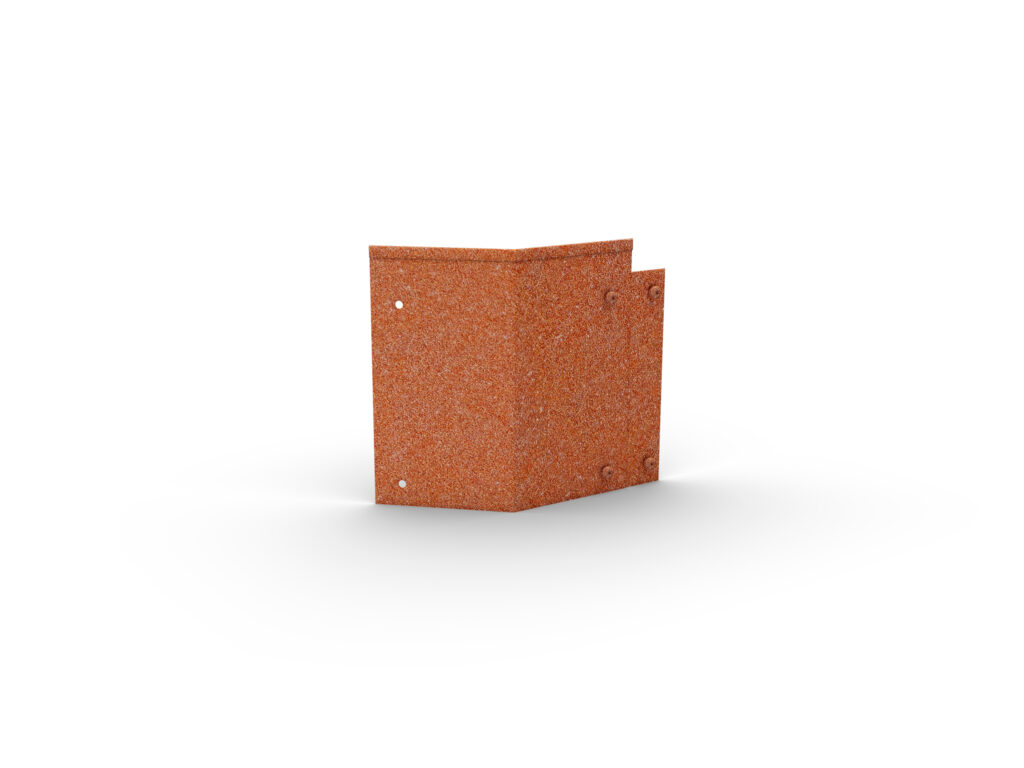 Rabattkant i corten vinkel 45° inner