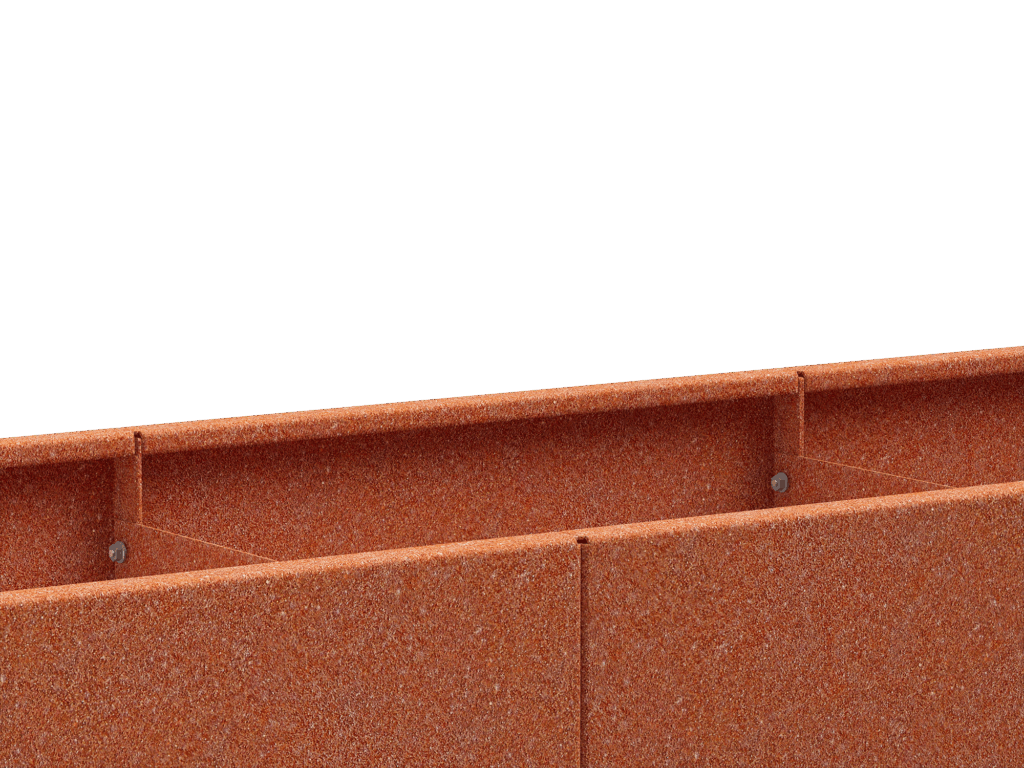 Odlingslåda modul Form H420 corten, närbild