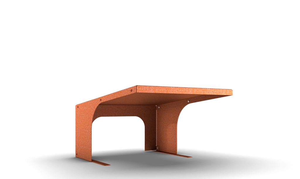 Robothus till gräsklippare i cortenstål