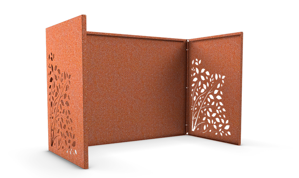 Sopkärlsskydd i cortenstål