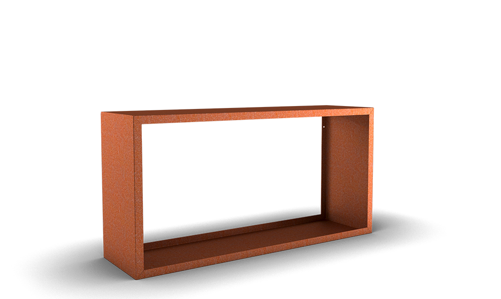 Vedförvaring i cortenstål