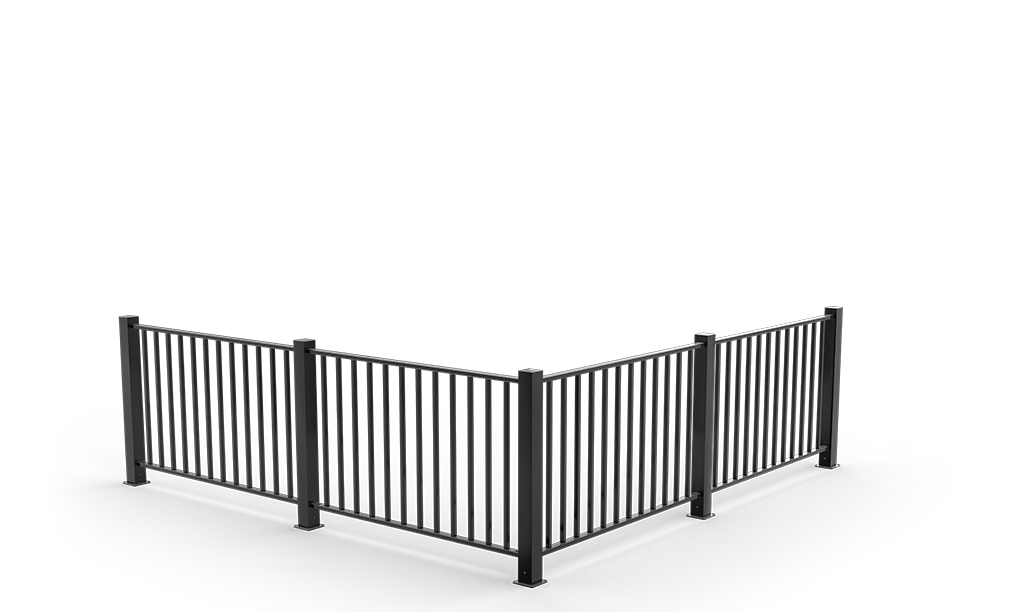 Staket Fagerhult i svart- eller vitlackerad aluminium