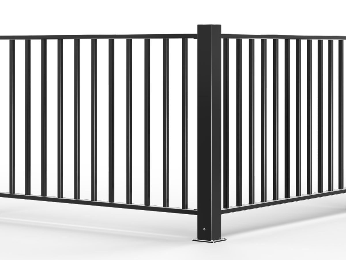 Hörnstolpe till staket Fagerhult i svartlackerad aluminium