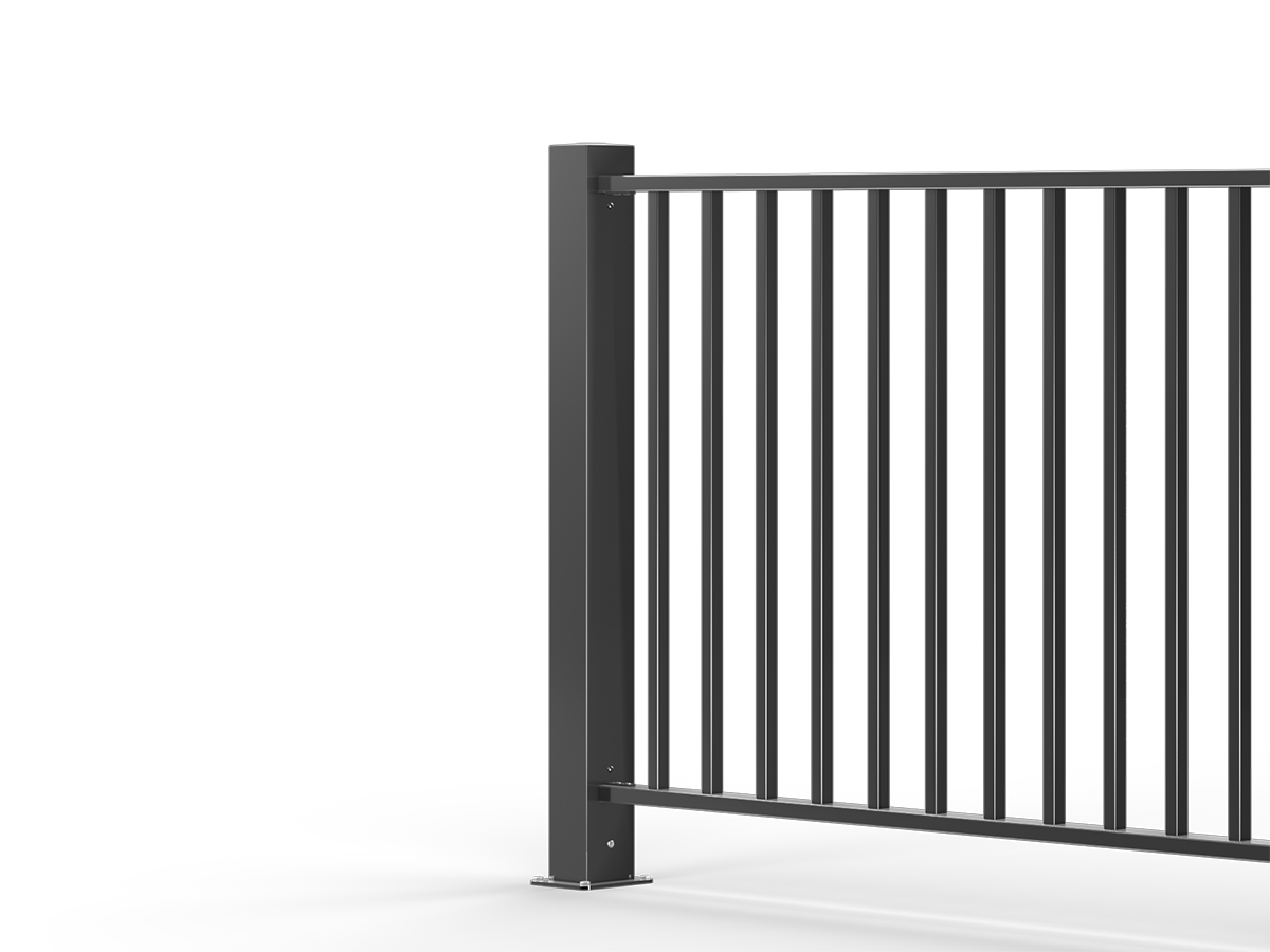 Kantstolpe till staket Fagerhult i svartlackerad aluminium