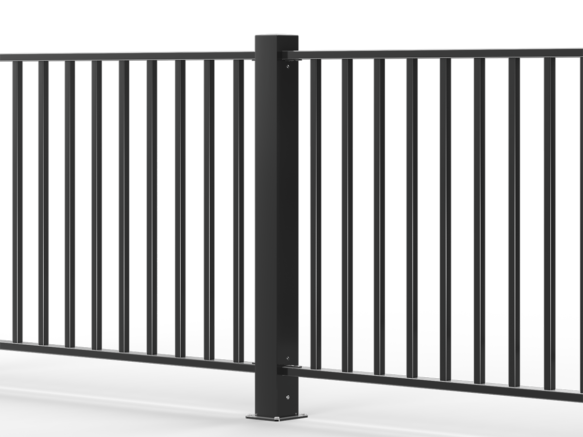 Skarvstolpe till staket Fagerhult i svartlackerad aluminium