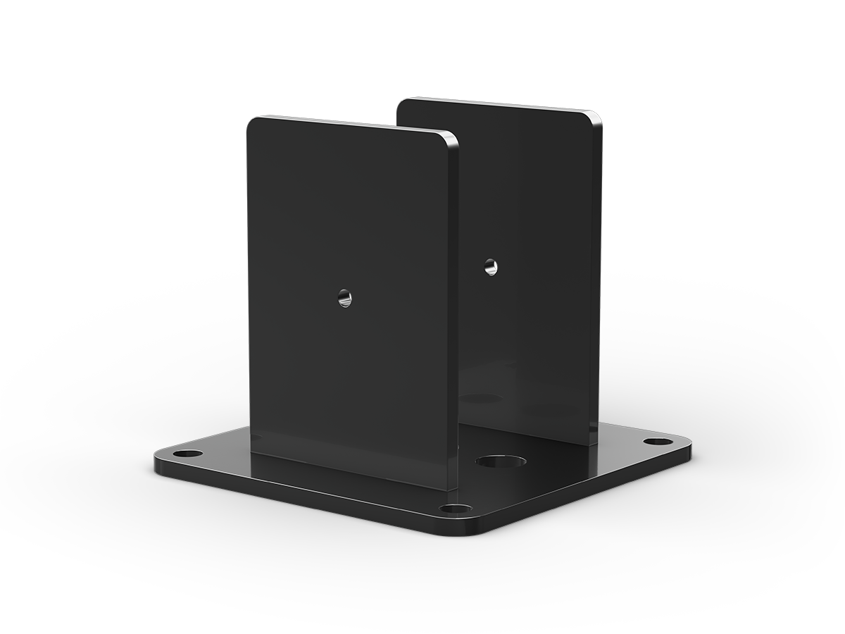 Golvfäste till Staket Fagerhult i svartlackerad aluminium