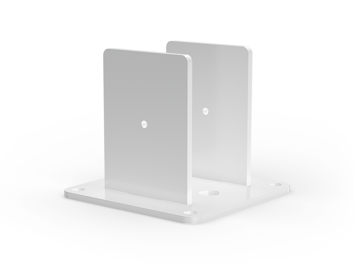 Golvfäste till Staket Fagerhult i vitlackerad aluminium