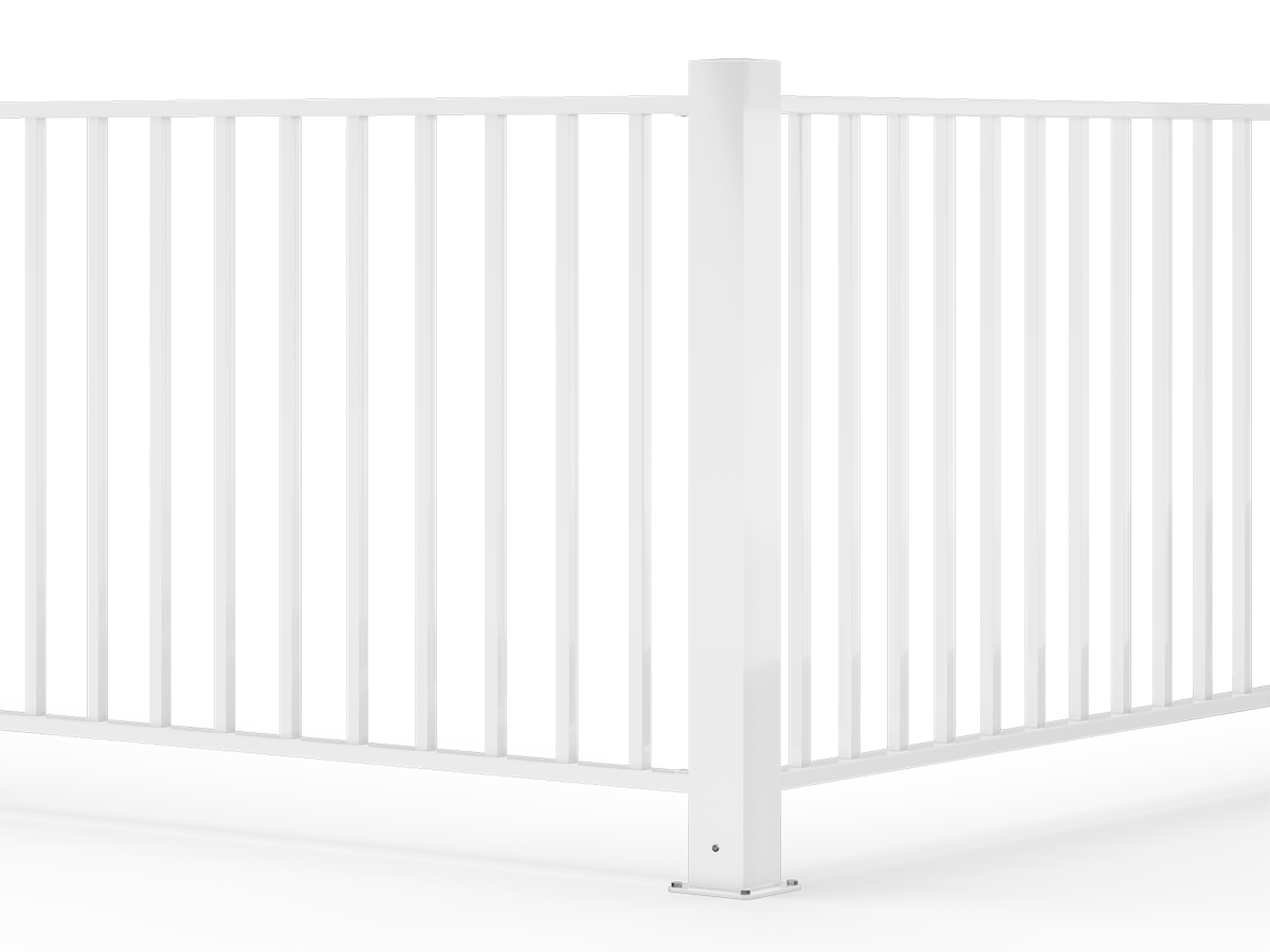 Hörnstolpe till staket Fagerhult i vitlackerad aluminium