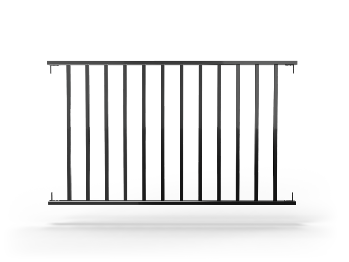 Spröjssektion till Staket Fagerhult i svartlackerad aluminium