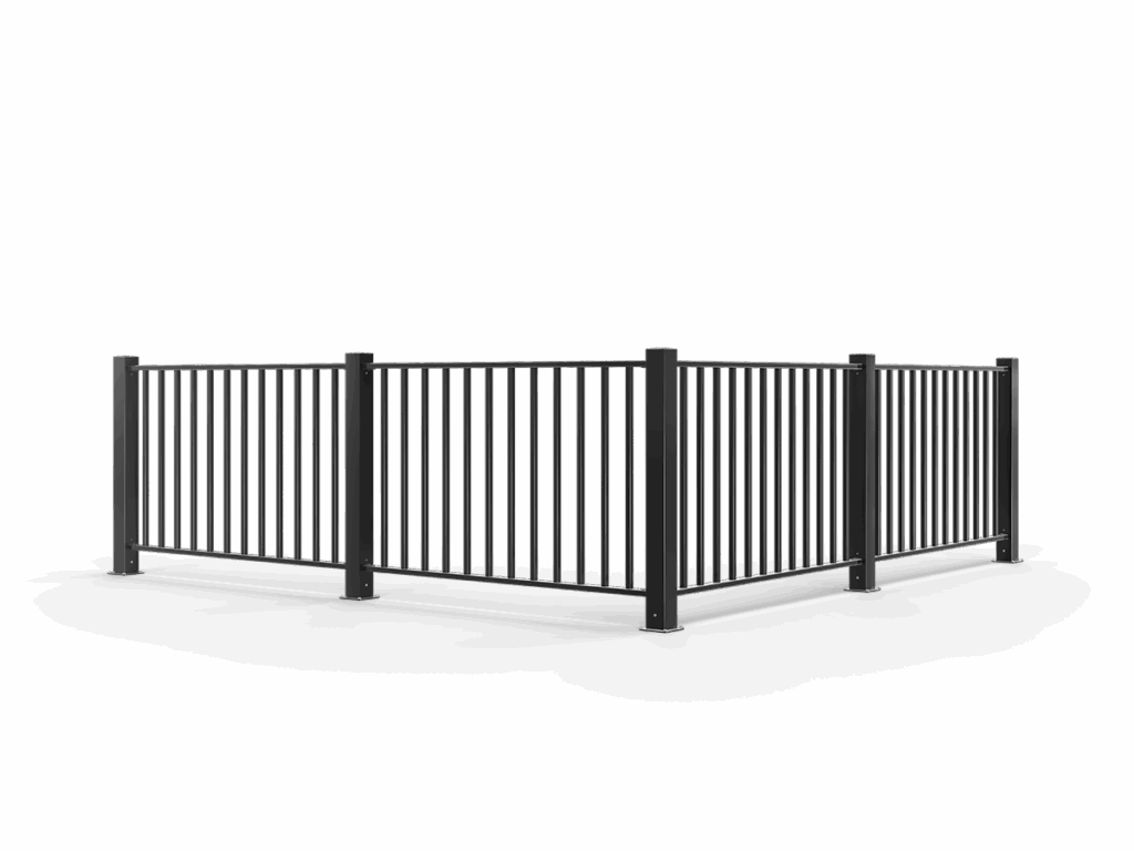 Staket Fagerhult i svart- eller vitlackerad aluminium