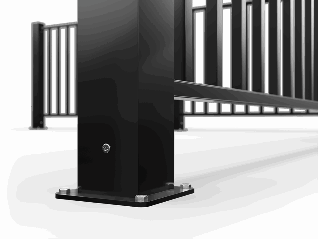 Golvfäste till Staket Fagerhult i svartlackerad aluminium