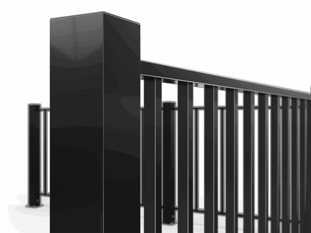 Staket Fagerhult i svartlackerad aluminium